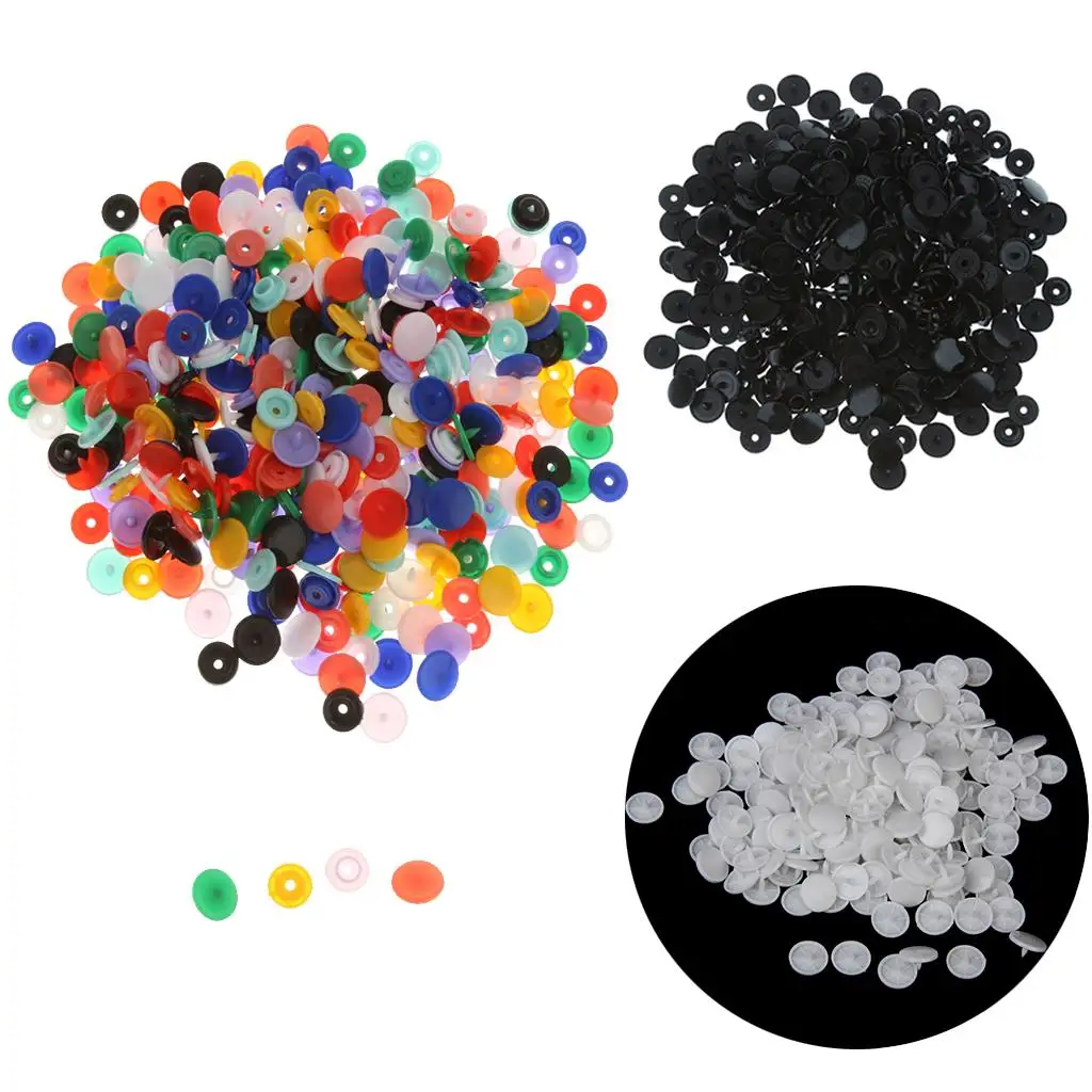 100 Sets T3/T5 Resin Snap Buttons Fasteners Poppers Dummy Clips Press Studs