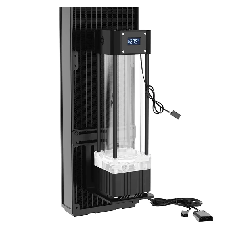 Freezemod Aio Reservoir Pomp Met Temperatuur Display, water Tank Res Combo Voor Pc Waterkoeling 200Mm/250Mm/300Mm