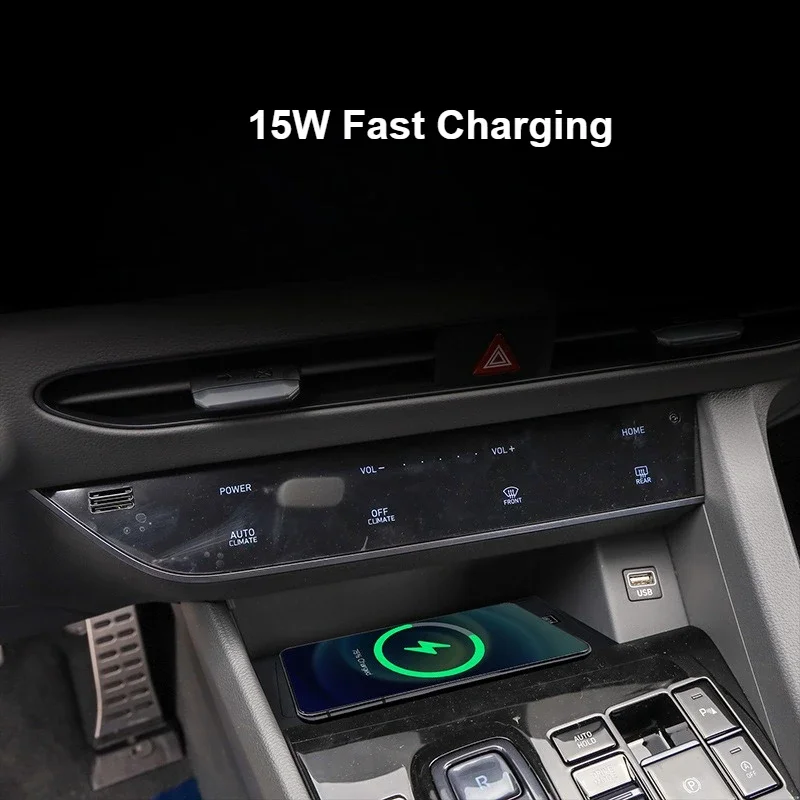 Car Wireless Charger For Hyundai Sonata 2020-2022 Center Console 15W Fast Charging Pad Mobile Phone Holder Interior Accessories detail image 2