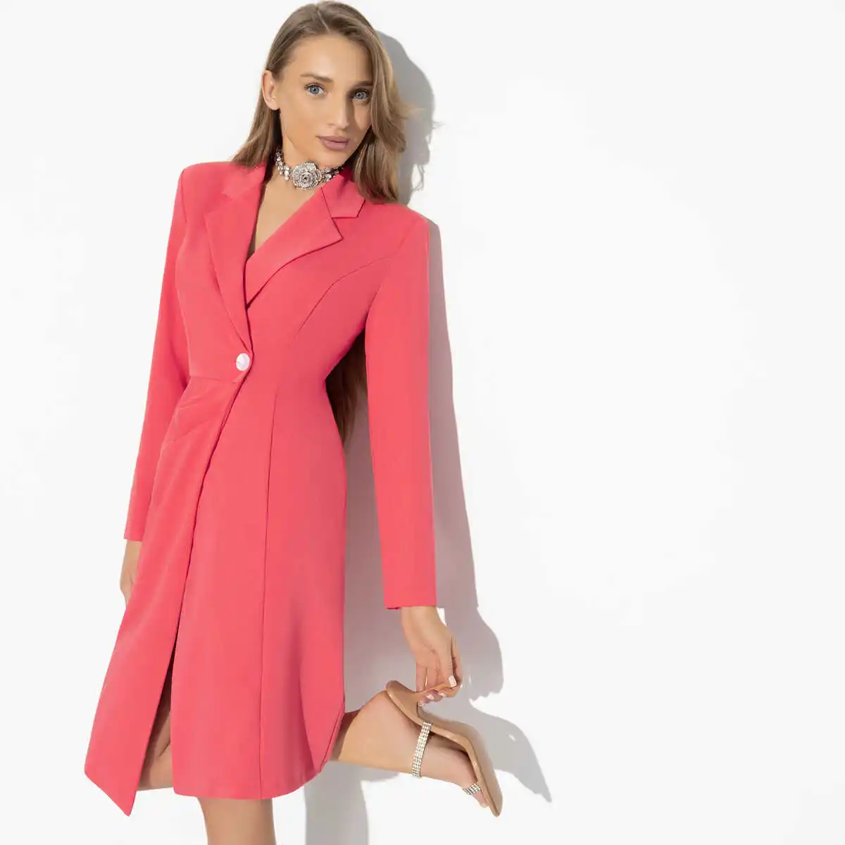 Women Photography Blazer Suits Candy Color Long Sleeve Dress Jacket For Graduation Wedding