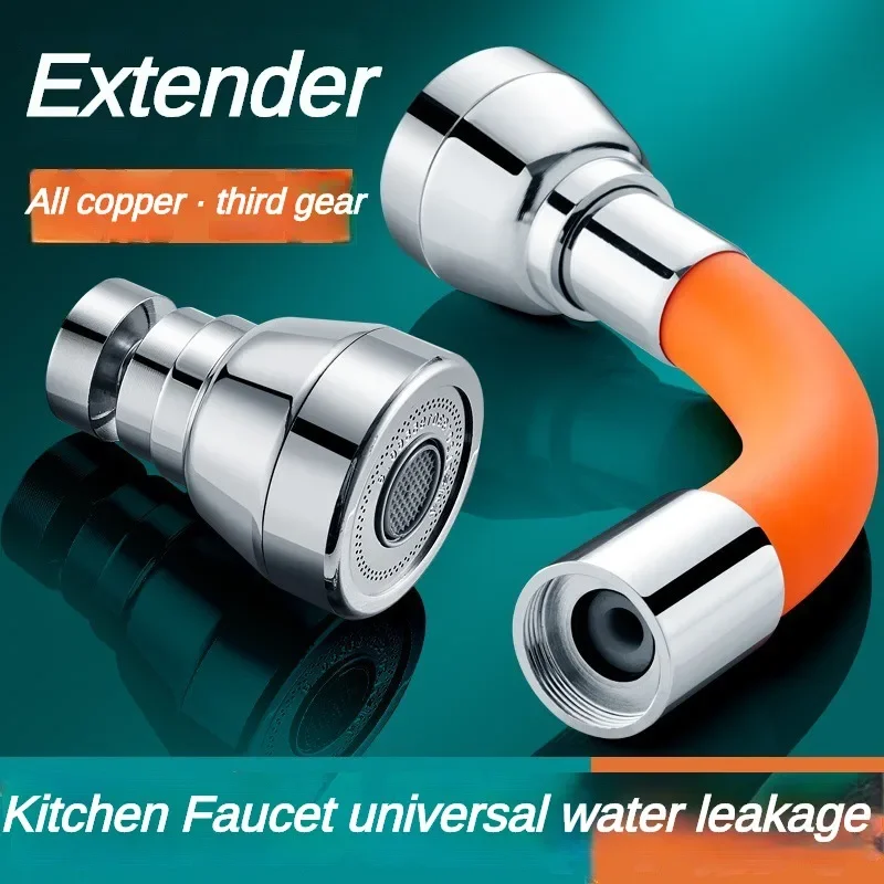 Kitchen Sink Faucet Extender Hose Universal Bathroom 360° Rotating Extension Bending Washbasin Water Tap Filter Tube Splash Head