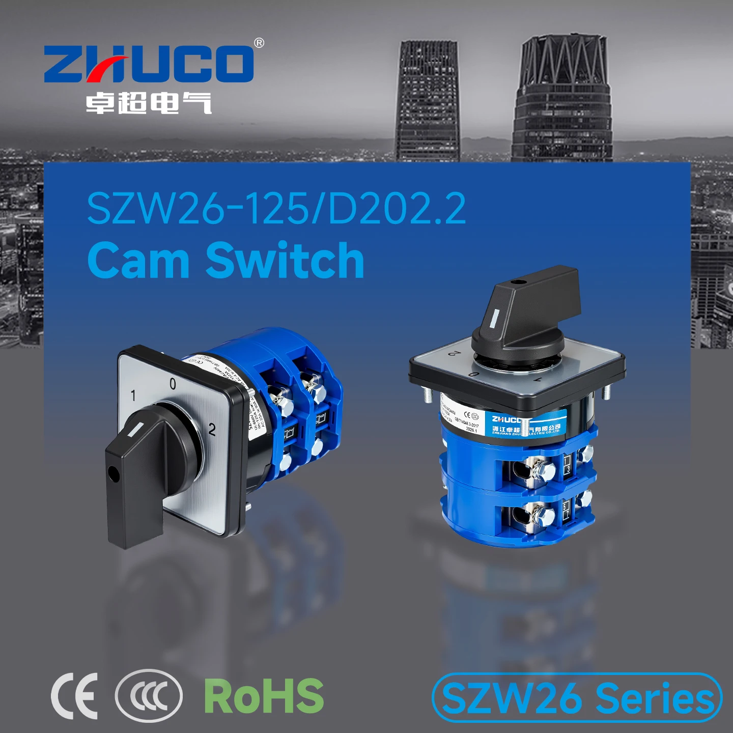 Szw26-125/D202.2 102 Panel Three-Position Two-Section Two-On-One-Off Toggle Switch Rotary Switch Selector Switch