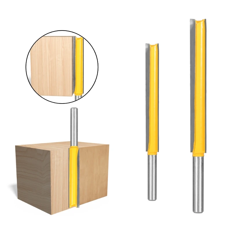 NXWIND 2PCS  1/4 Shank Long Blands Straight Router Bit Woodworking Milling Cutter For Wood Face