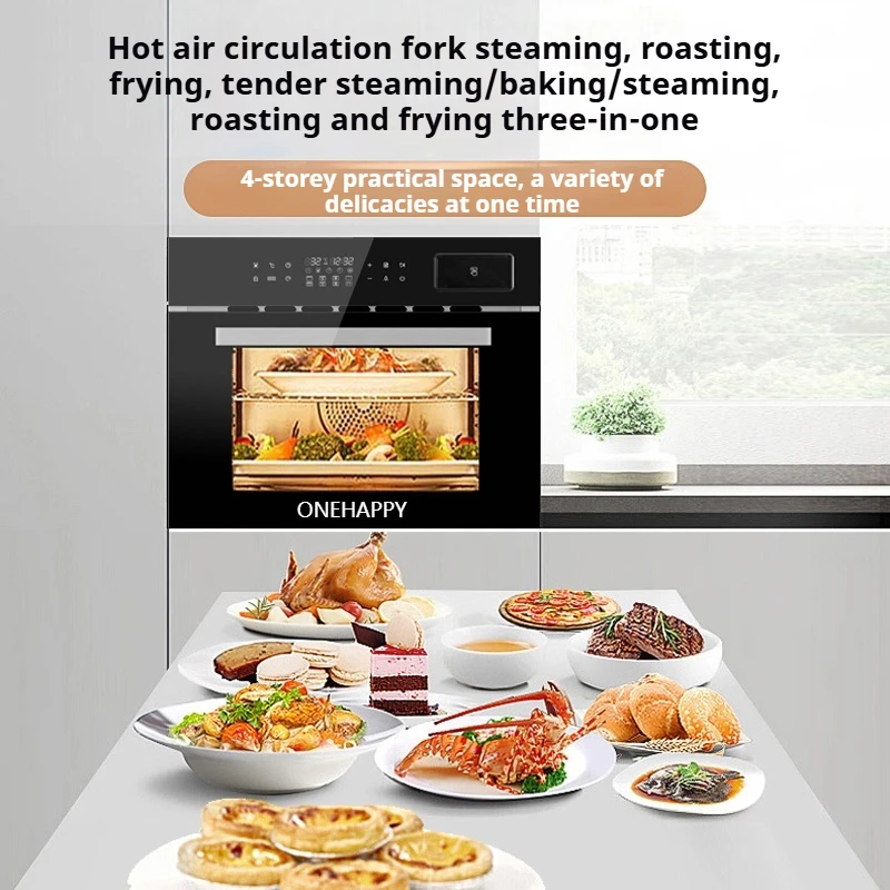 60L Home Steam Oven - Built-in Multi-Function Steam, Bake, and Air Fry Combo Machine