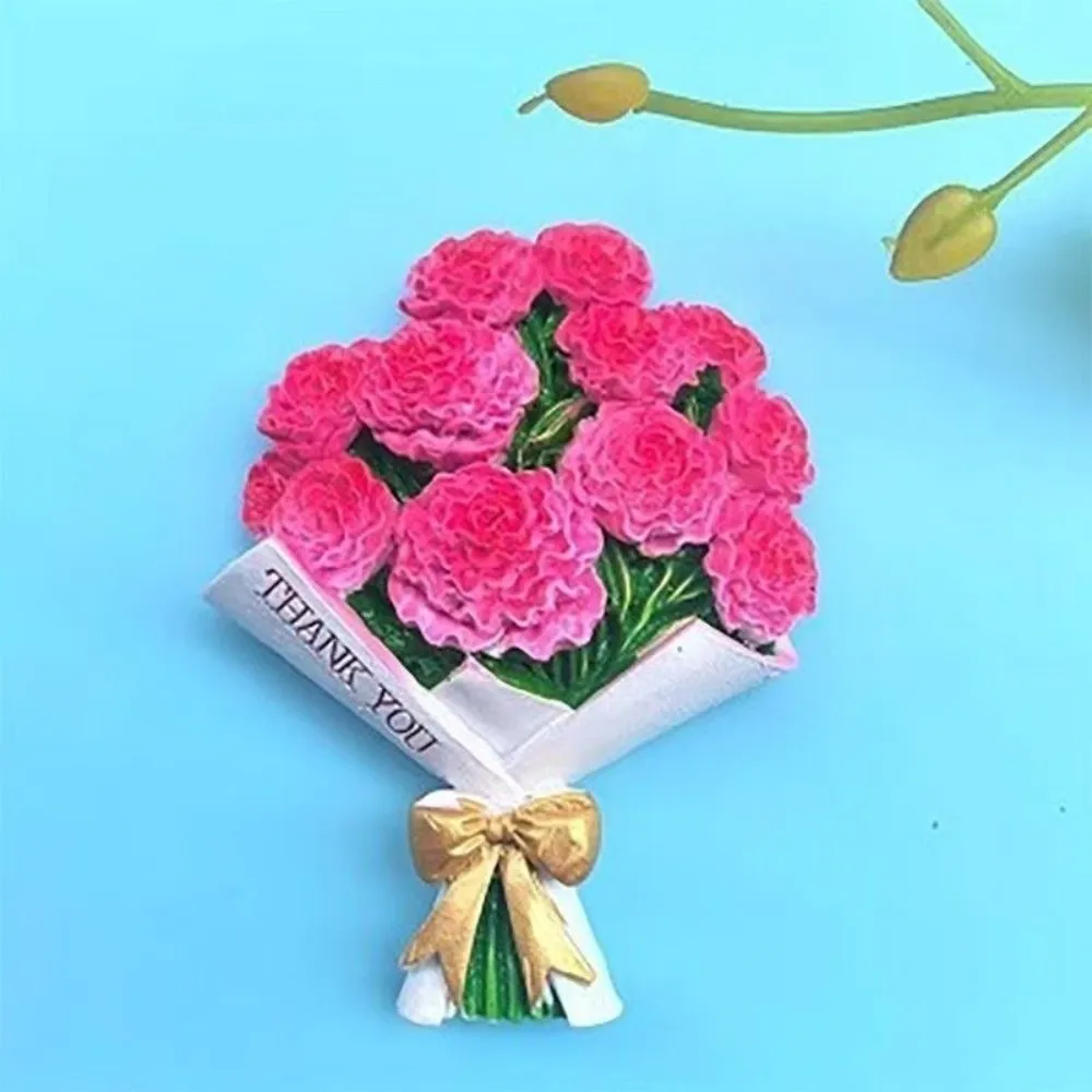 Resin Flower Fridge Magnets Sunflower Rose Three-Dimensional Refrigerator Magnet Realistic Appearance 3D Refrigerator Stickers