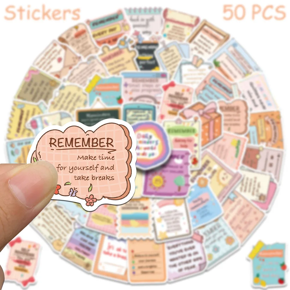 50 Stück motivierende englische Phrasen-Aufkleber für Laptop, Skateboard, Gitarre, Helm, DIY, ästhetische Aufkleber, kreative Geschenke – Detail 6