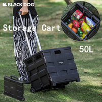 Naturehike BLACKDOG Camping Storage Cart Folding Trolley Portable Travel Outdoor Picnic 50L Storage Box Camping Equipment Cart