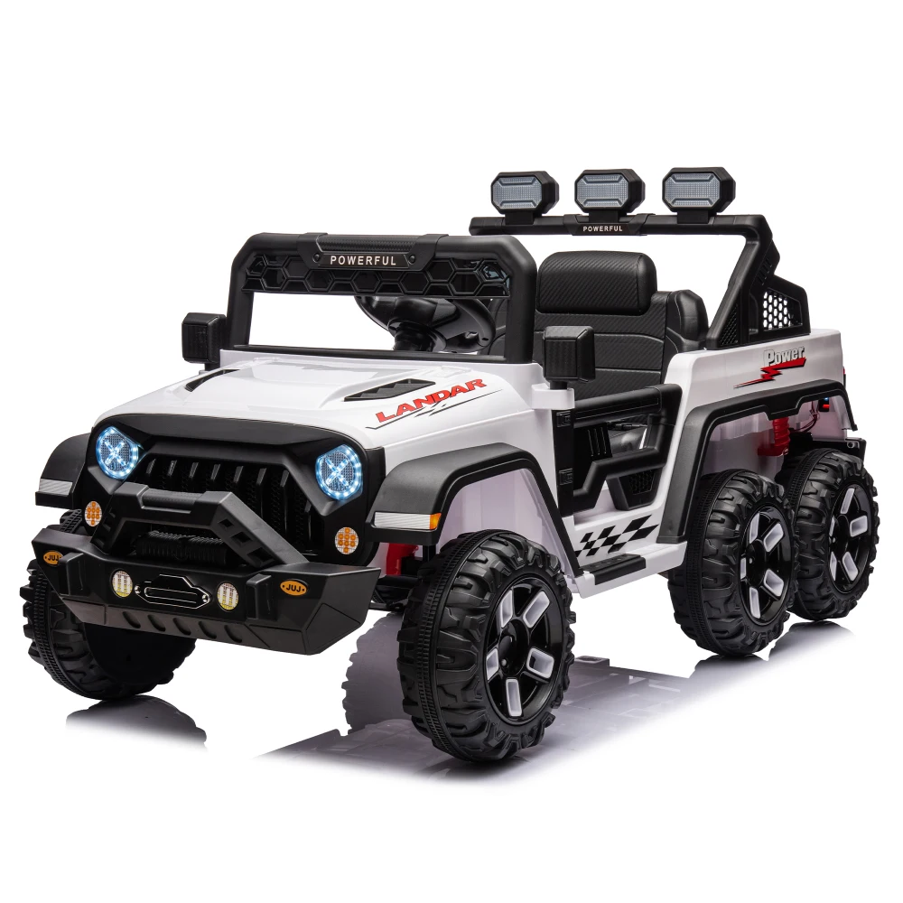 24V Kids Ride-On Large Pickup Truck, 4WD Toy with Remote Control, Parents Can Assist in Driving Kids Cars Electric in Ride On