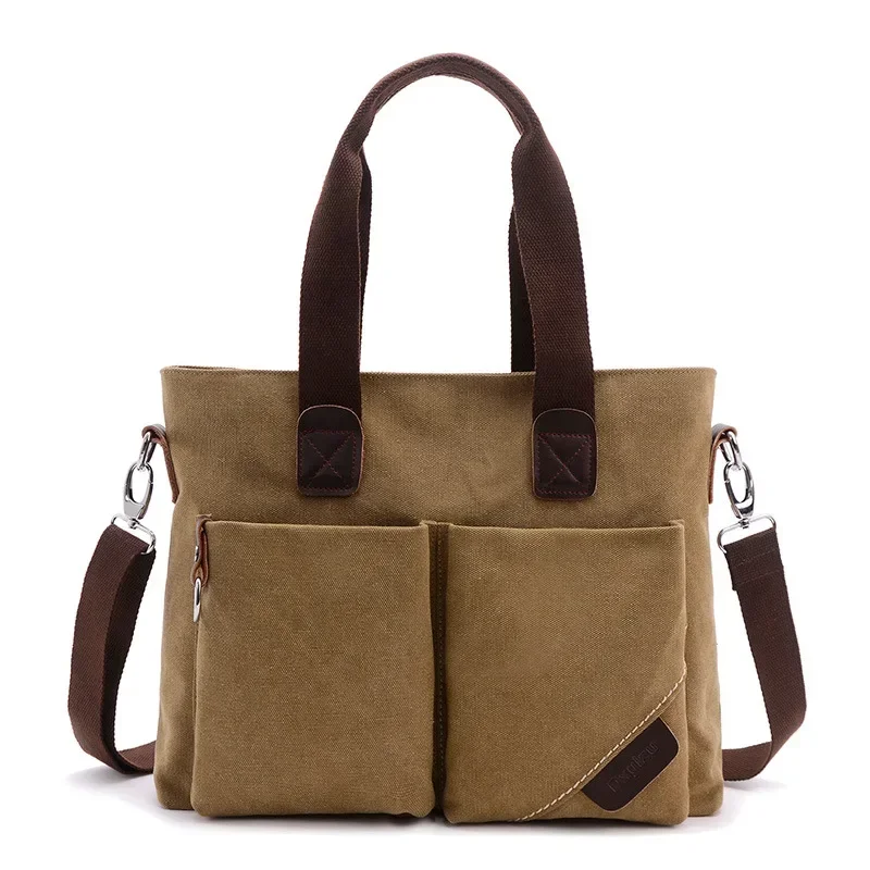 Men Bag Canvas Laptop Bag Briefcase Men Simple Business Casual Crossbody Bag Canvas Bags Messenger Bags Men Сумка Через Плечо