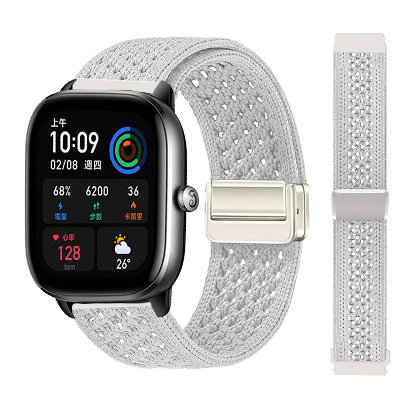 20mm 22mm Band für Amazfit Bip max/6/5/Balance Ultra/2/3/Active Max Atmungsaktives Nylon-Gewebe-Armband Correa Amazfit Helio Strap