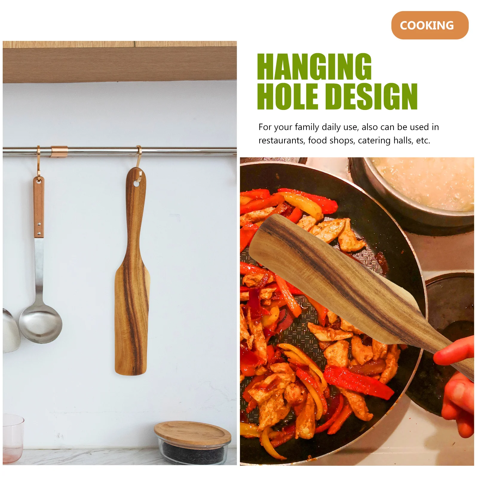 

Long Handle Spatula Wood Turner Kitchen Shovel Multifunction Kitchenware Household Cooking Tool Non Stick Heat Resistant