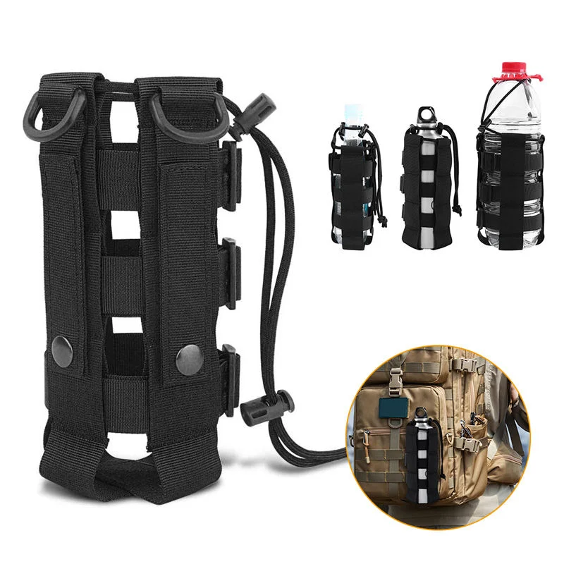 Adjustable Water Bottle Holder Pouch Outdoor Sports Kettle Holder Bag up to 2000ml Bottle for Camping Fishing Hiking