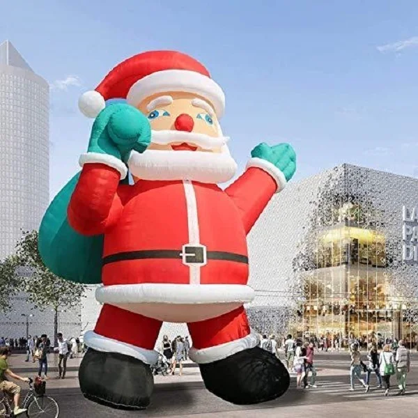 Papá Noel inflable gigante de Navidad con soplador, decoraciones navideñas iluminadas con LED, césped de patio al aire libre, 4/6/8m, venta al por mayor