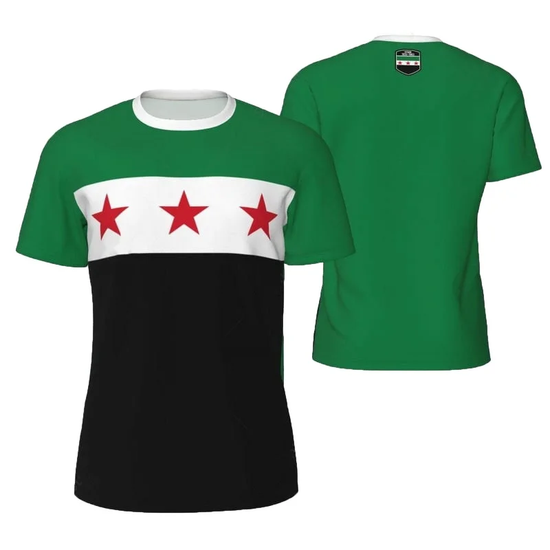 New Syria Flag Pattern T Shirt For Men Syrian 3D Printed Tees Summer Casual Short Sleeve Oversized Round Neck Tops T-Shirts