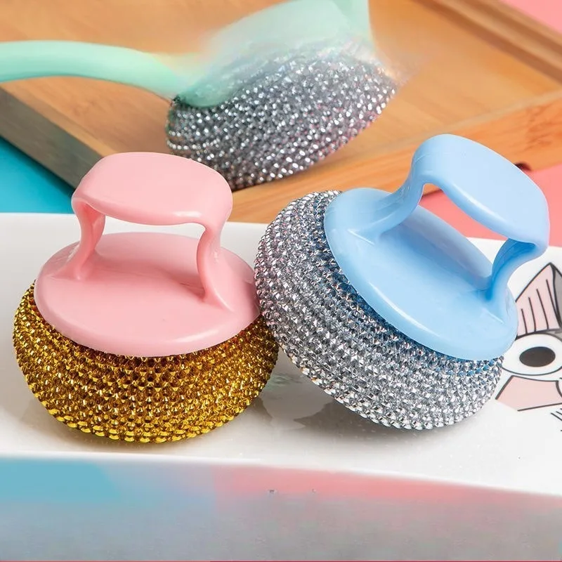 

Pot Brush Can Be Disassembled and Washed, Non Stick Pot Steel Wire Ball PET Cleaning Ball Kitchen Does Not Damage The Pot Strong Cleaning Brush