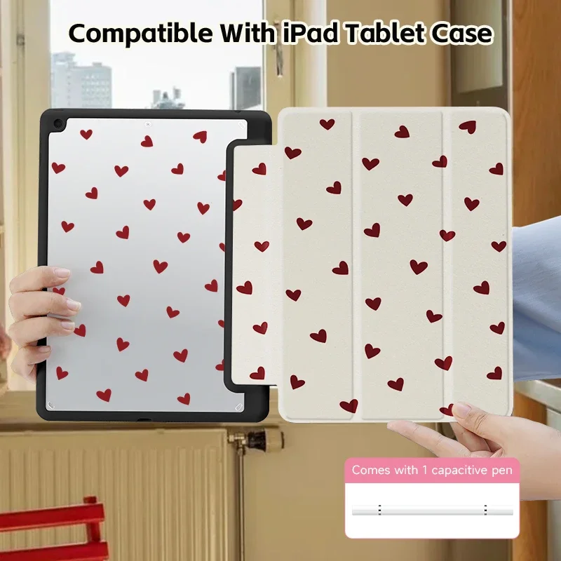 Case For iPad 10.2/10.5/Pro11/10Th/10.9/12.9/Air6/5/4/Mini6,Support Sleep Wake-Up,Double-Sided Printing With Pen Slot Design