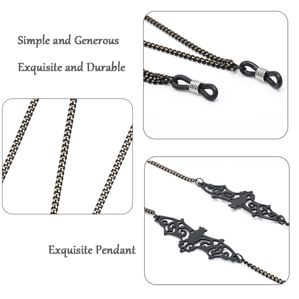 New Fashion Pendant Glasses Chains Bat Cross Eyeglasses Sunglasses Spectacles Metal Non-slip Chain Holder Cord Lanyard Necklace