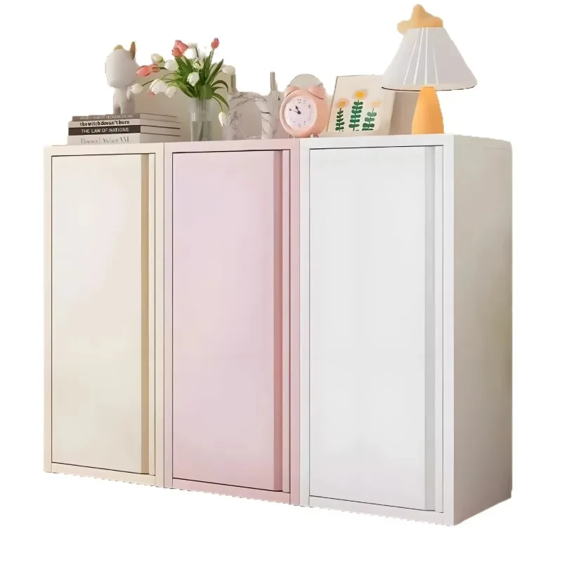 d1 wrought iron storage with creamy style for home living rooms, single-door snack cabinet, balcony storage cabinet,  cabinet