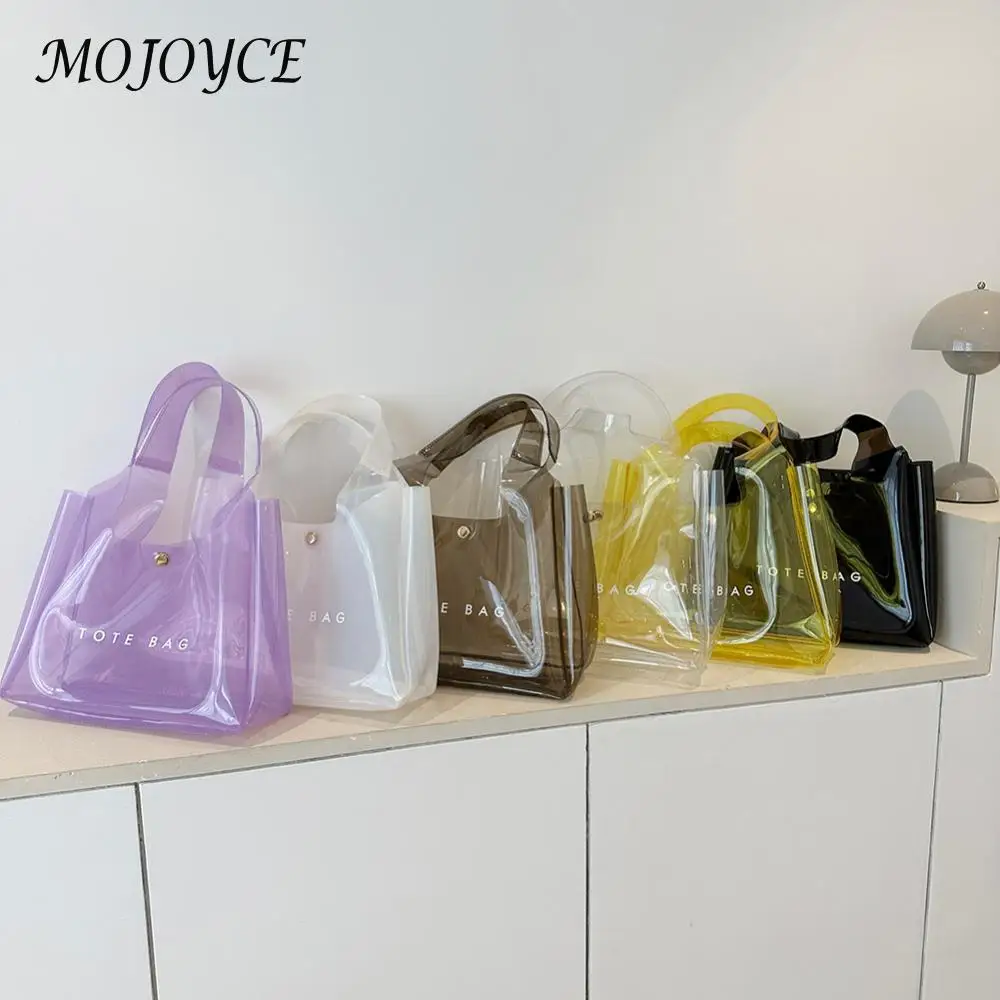 Tote Bag for Women Magnetic Closure Shoulder Bag PVC Large Capacity Handbag Storage Pouch Shopping Bag for Work Travel