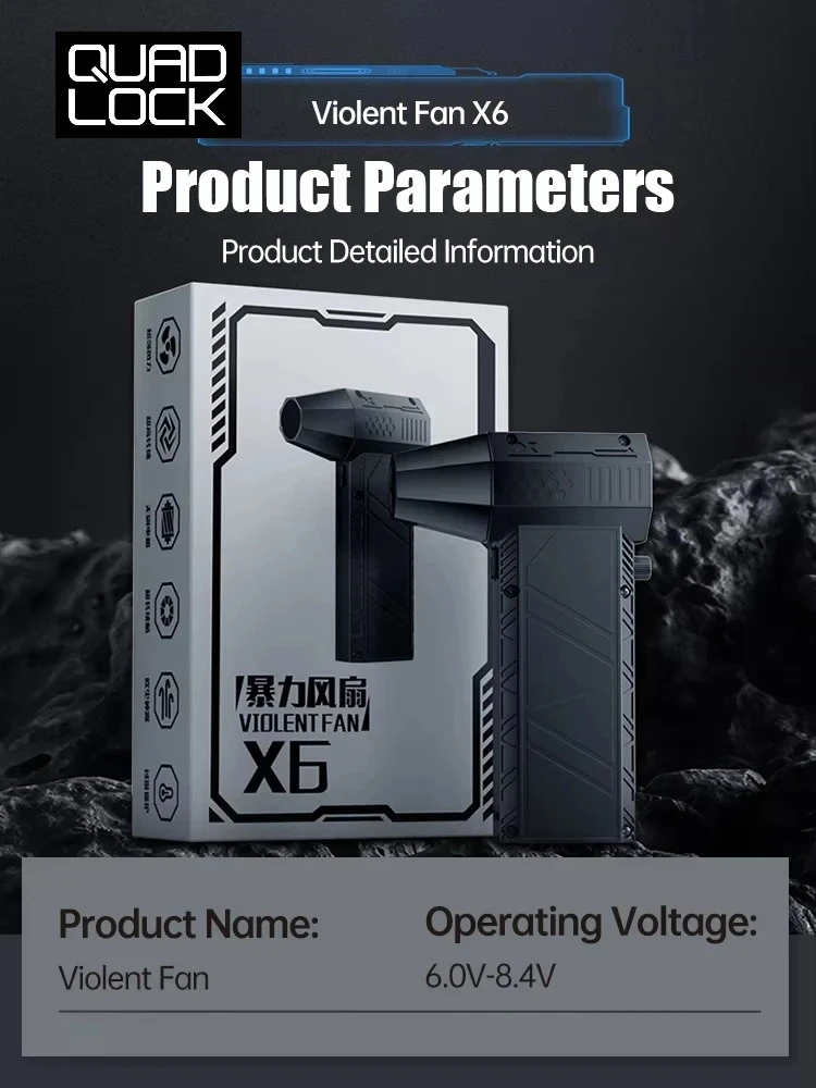 

QUAD LOCK Speed Regulation USB Rechargeable Powerful Dust Blower 1.4WRPM/30WRPM Turbofan BrushlessMotor Dust Cleaner Infinite