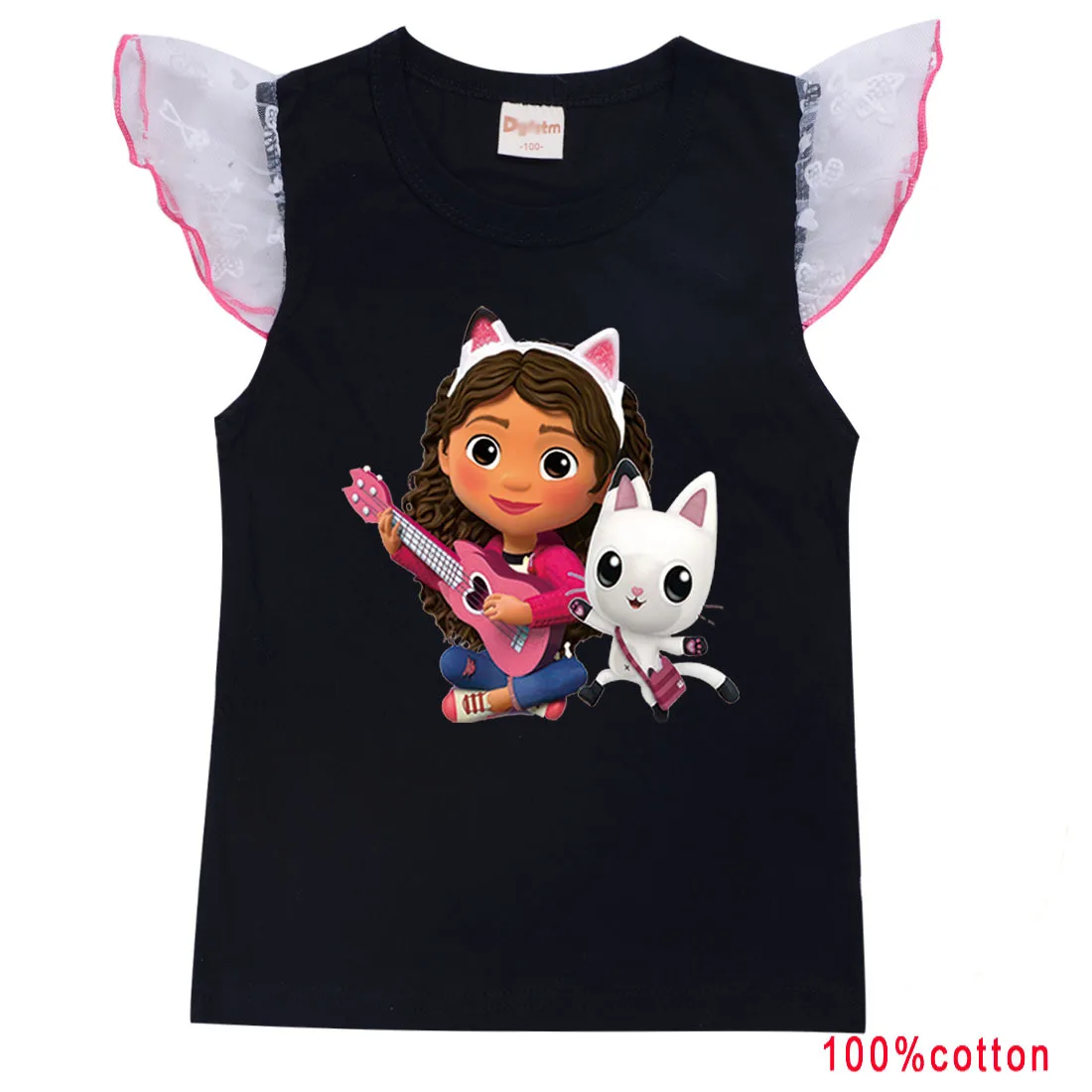 Gabby Dollhouse cats Tshirt Kids Cotton T Shirt Baby Girls Short Sleeve Tops Children Cartoon Clothing Toddler Boy Summer Tee