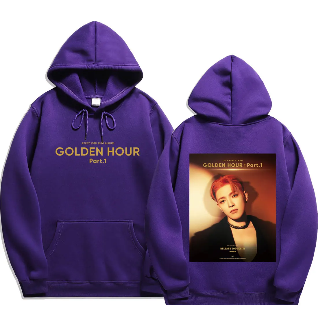 Kpop Ateez GOLDEN HOUR part 1 Hoodies Men Fashion Long Sleeve Sweatshirts men Cool Casual Harajuku Streetwear Pullovers