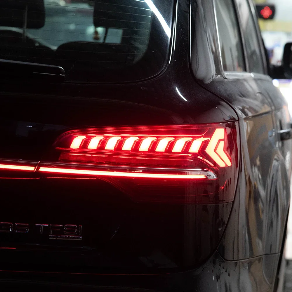 Auto Rear Back Lamps For Q7 2006-2015 Upgrade 2023 LED Car Taillight Assembly Through Back Light Dynamic Flowing Rear Tail Lamp