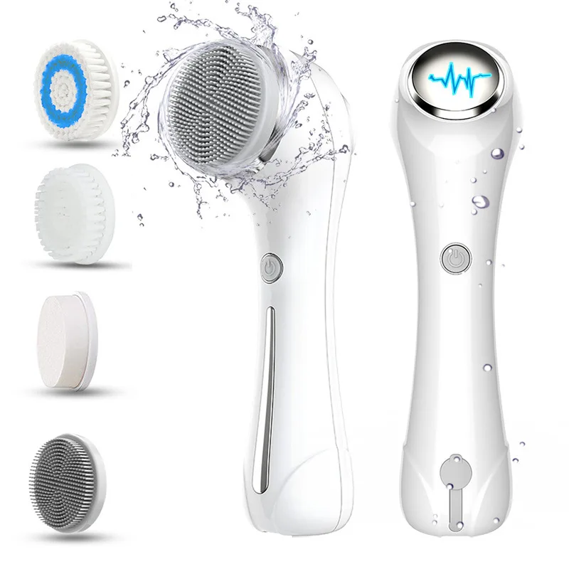 Hot Sale Duals Function EMS Skin Tightenings Devices Face Cleansers Electrics Facials Cleansing Brush