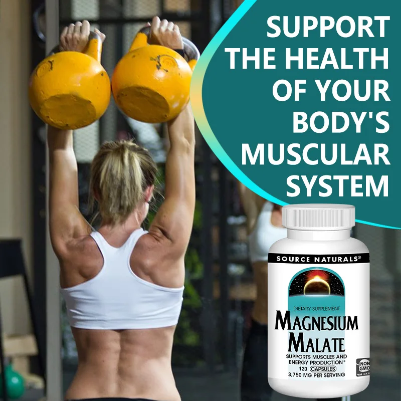 Magnesium Malate 3750 Mg Supplement Supports Muscle Function, Health and Energy Production