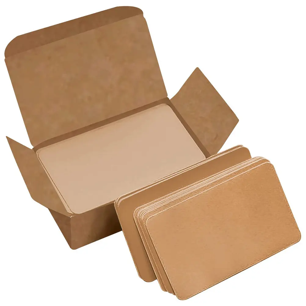

300Pcs Blank Kraft Paper Index Cards Compact Flashcards for Studying Vocabulary Lists Reminders Daily Planning Office School