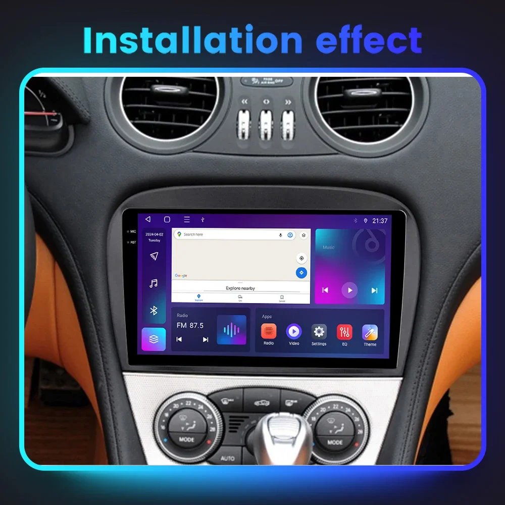 For Mercedes Benz SL R230 SL350 SL500 SL55 SL600 SL65 2001 -2007 2K QLED Screen Android Auto Car Radio Multimedia Player Carplay