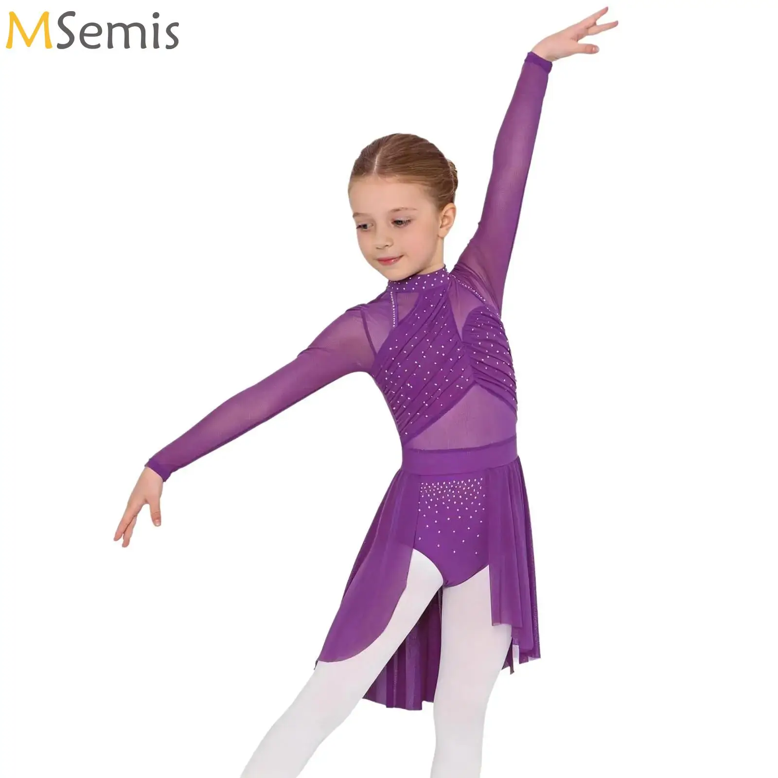 

Kids Girls Ballet Dance Dress Gymnastics Figure Skating Lyrical Dance Performance Costume Contemporary Classical Dance Leotard