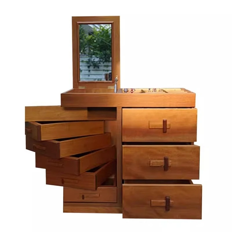 

Retro style art raw painting tools storage cabinet medieval multi-functional storage cart jewelry cosmetics