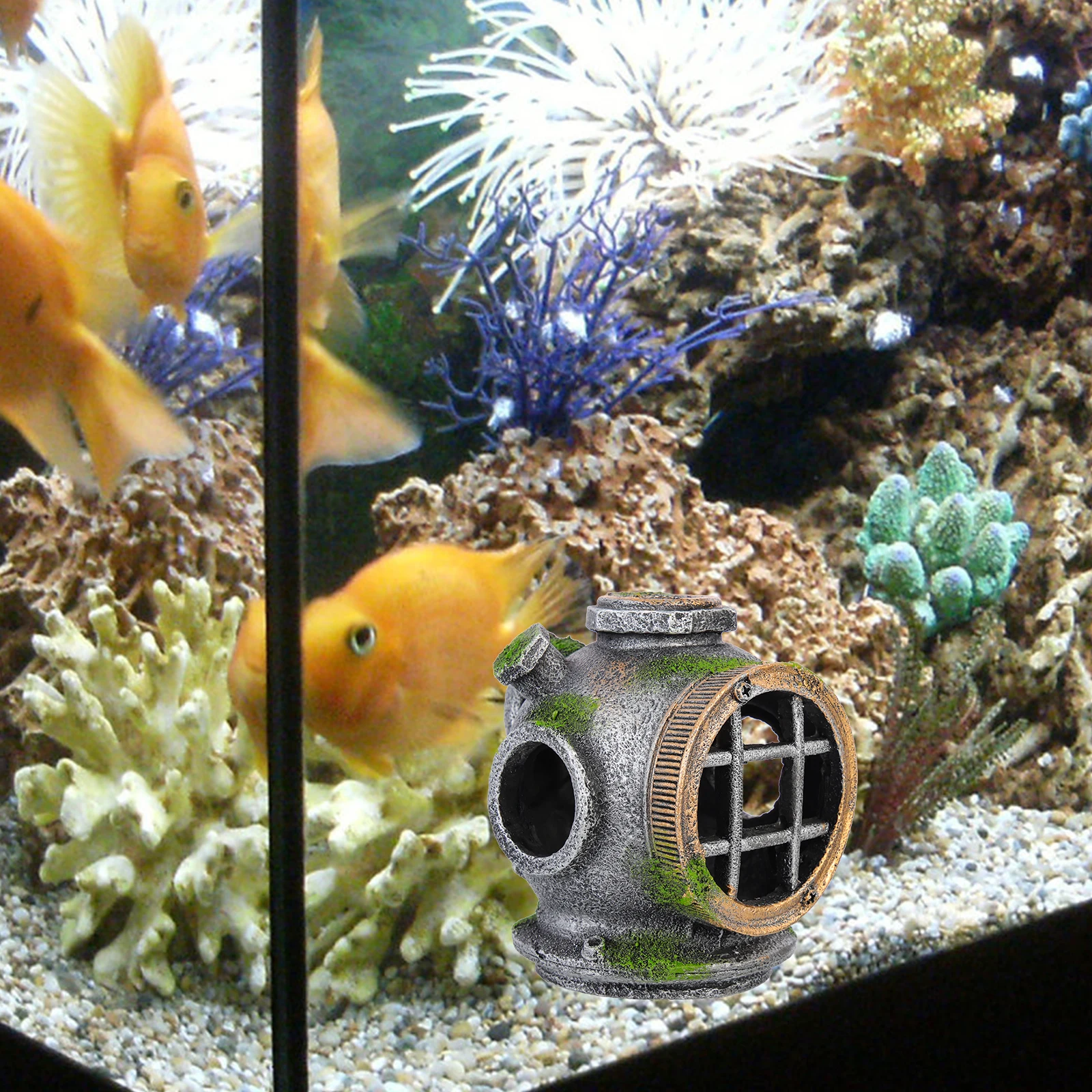 

Resin Underwater Fish Hideout Aquarium Decor Shrimp House Tank Landscape Ornament for Pond Habitat Aquarium Decor