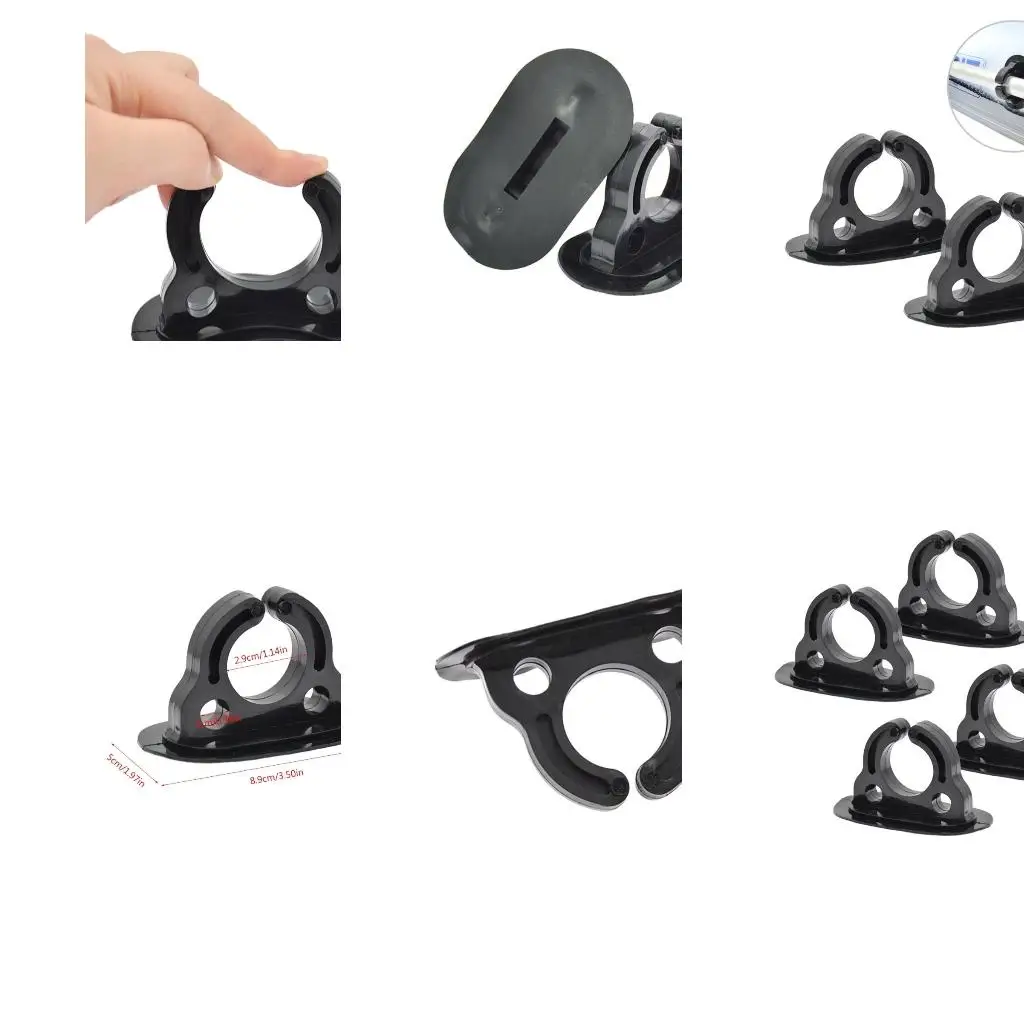 Q39E 4 Pcs Kayak Paddle Holder Plastic Inflatable Boats Paddle Holder Clip Oar Keeper Replacement Oar Holder Clips Durable