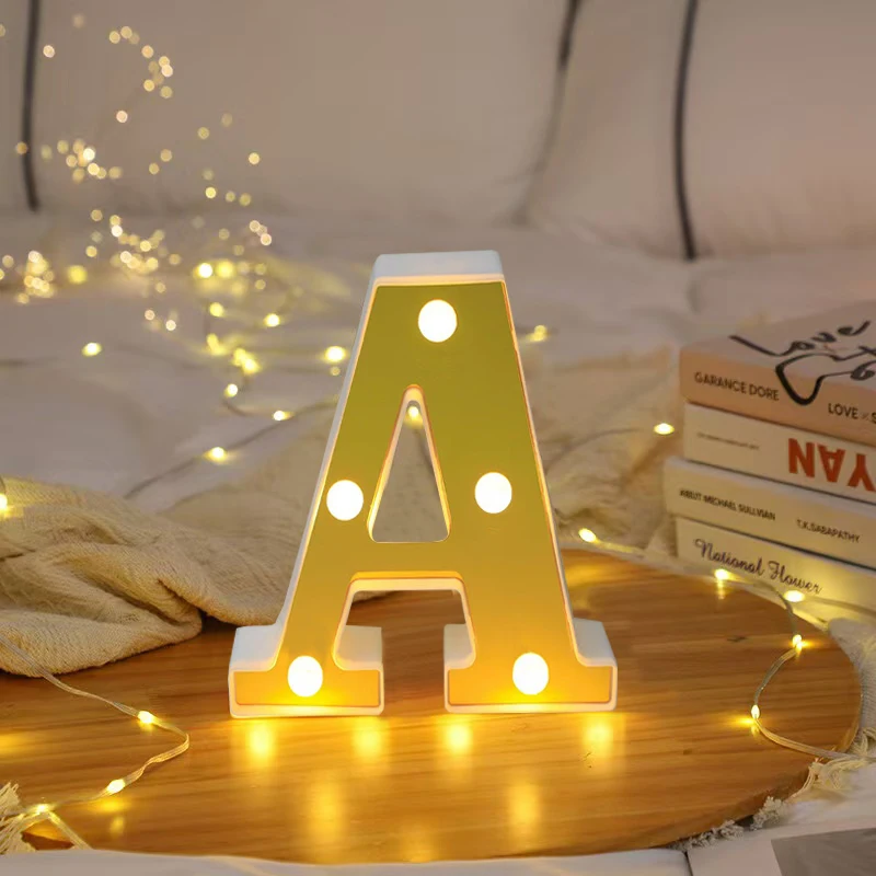 1Pc Luxury Letter Led Light Luminous Digital Light Battery Night Light Family Wedding Birthday Christmas Party Decoration