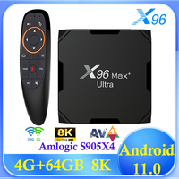 X96 MAX Plus Ultra 4G 32G 64G Amlogic S905X4 Quad Core Smart TV Box Android 11 5G Dual Wifi 4K 8K AV1 Media Player Set Top Box