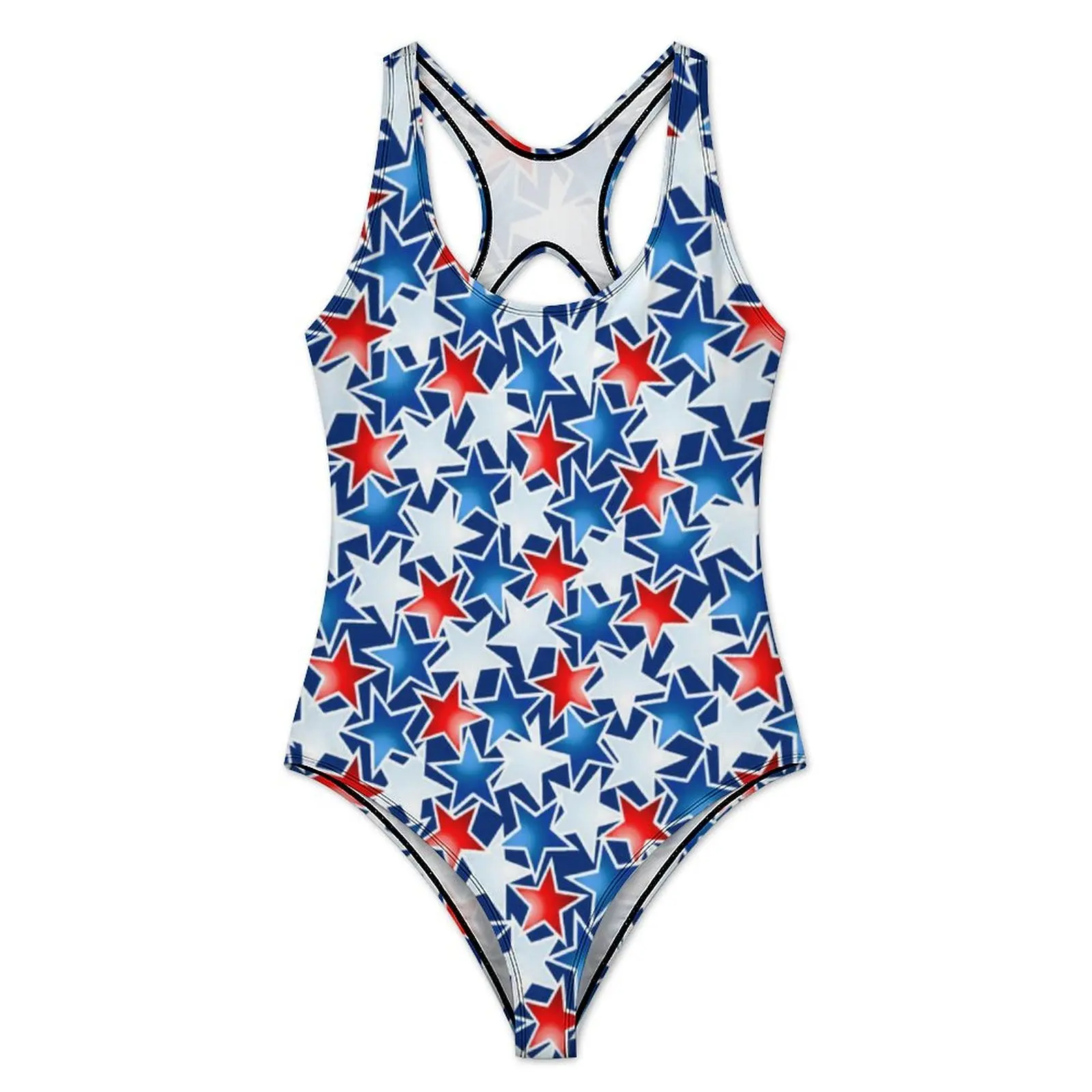 Red White And Blue Star Swimsuit Abstract Stars Swimwear One Piece Swim Design Swimsuits Bathing Suits Push Up Beach Outfits