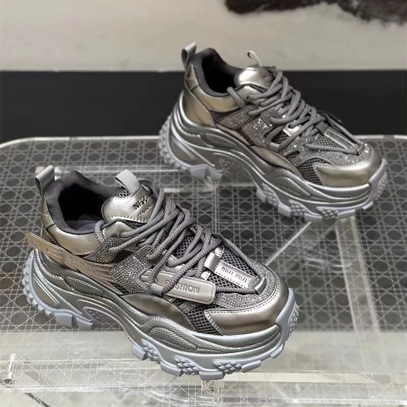Dad's shoes 2026 new versatile sponge cake height increasing women's shoes sports and casual shoes