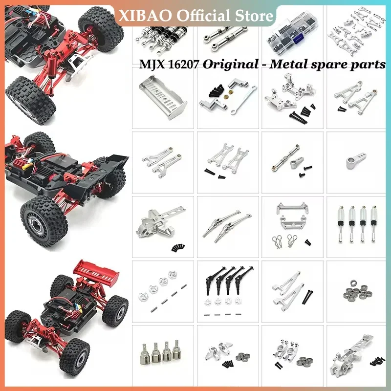 MJX 1/16 16207 M162 RC Remote Control Car Metal Parts Swing Arm Steering Cup Rear Wheel Seat Vulnerable Set  Car Accessories