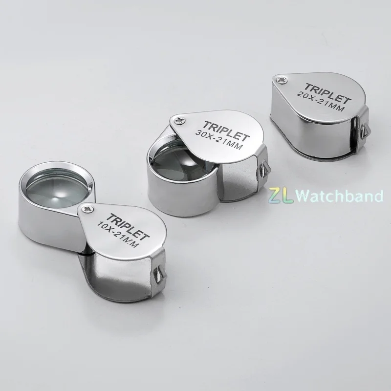 10X 20X 30X Pocket Loupe Magnifier Jewelry Magnifying Glass Foldable Diamond Triplet Jewelers Eye Glass Tool Reading Magnifier - view 6