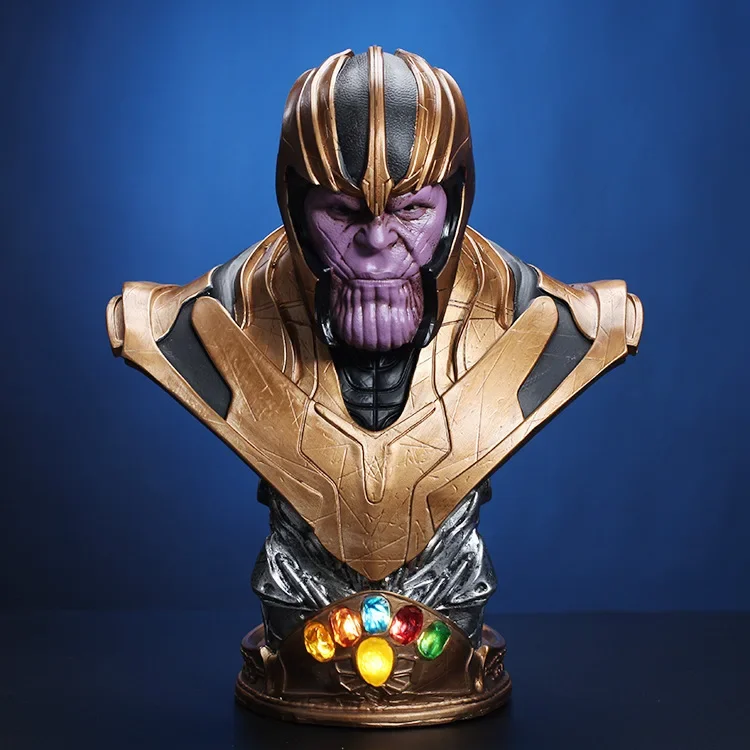 [Funny] 38cm Disney Marvel Heroes The Avengers Thanos resin Action figure toys statue collection model home decoration kids gift