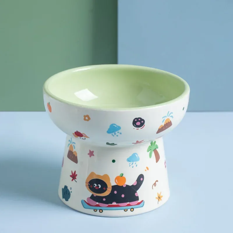 

Creative Pet Bowl Cute Cartoon Ceramic Bowl Cat Dog Food Water Bowls