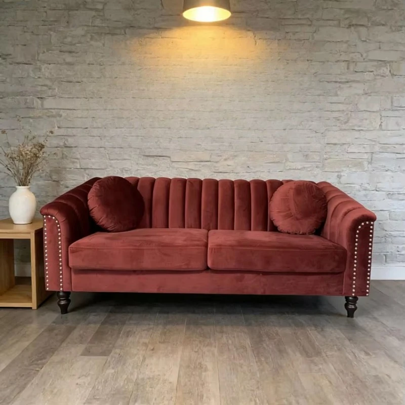 

Luxury living room velvet casual combination sofa, suitable for apartment villas, upholstered, 2-3 seater, retro modular sofa