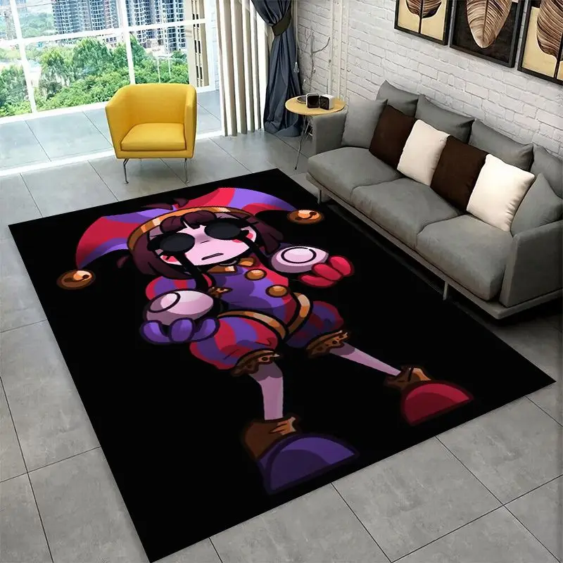 Cartoon Amizing Digtal Circus Pomni Non-Slip Area Rug for Living Room,Bedroom,Playroom,Carpet Floor Mat Home Decor Rug  Room