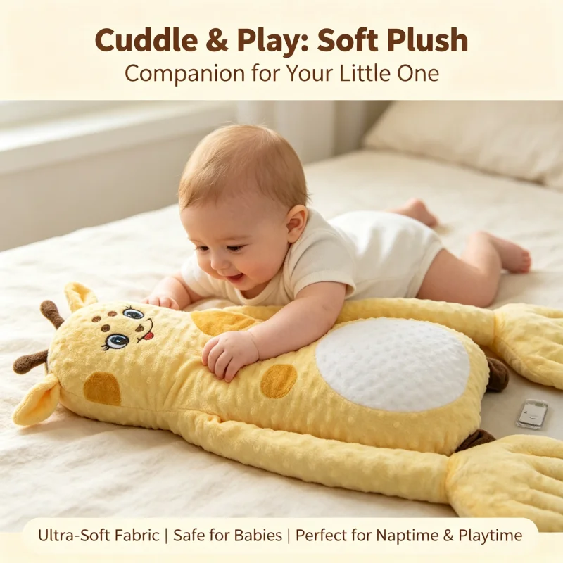 Remote Control Electric Baby Sleep Toy Cartoon animal Shaped Plush Soothing Dolls Cartoon Baby Sleep Aid Comfort Soother Pillow view 2