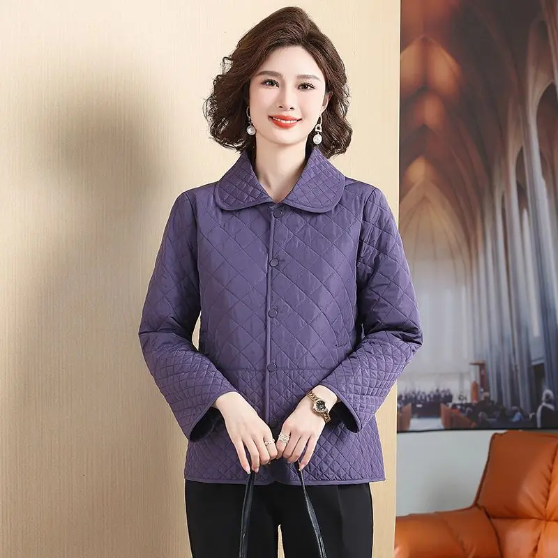 Veste matelassurera à simple boutonnage pour femme, parkas légères, manteau chaud à manches longues, poche solide, tendance vestimentaire, automne,