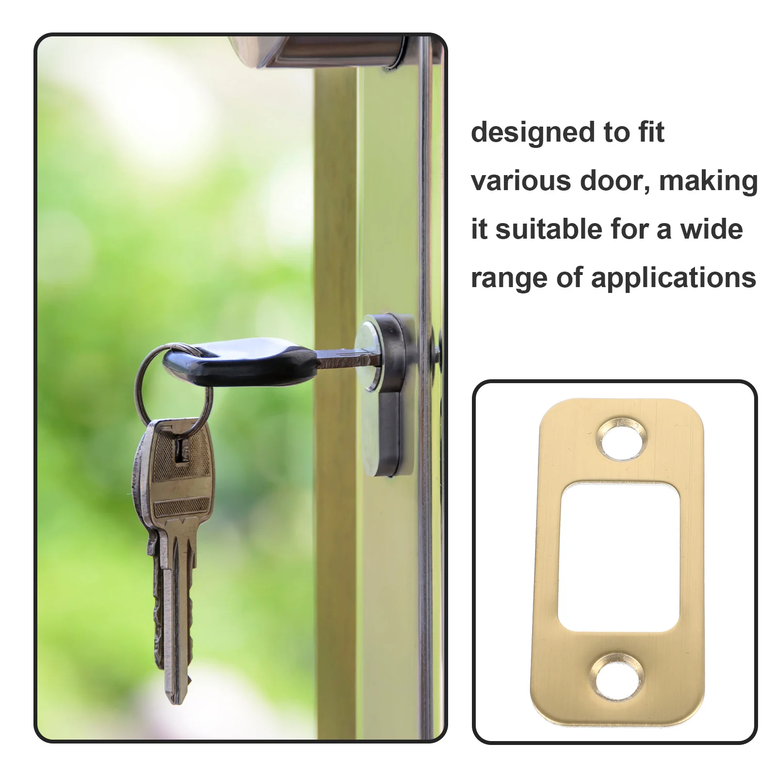 

4Pcs Door Bolt Lock Plate Stainless Steel Strike Plates Hole Covers for Door Reinforcement and Deadbolt Security