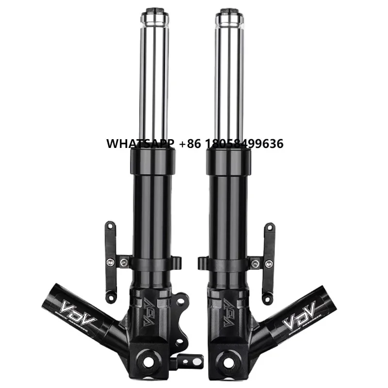 

V1 Front Shock Absorber with Damping Adjustment 375mm Installation Hole Distance for General Motorcycles New Condition