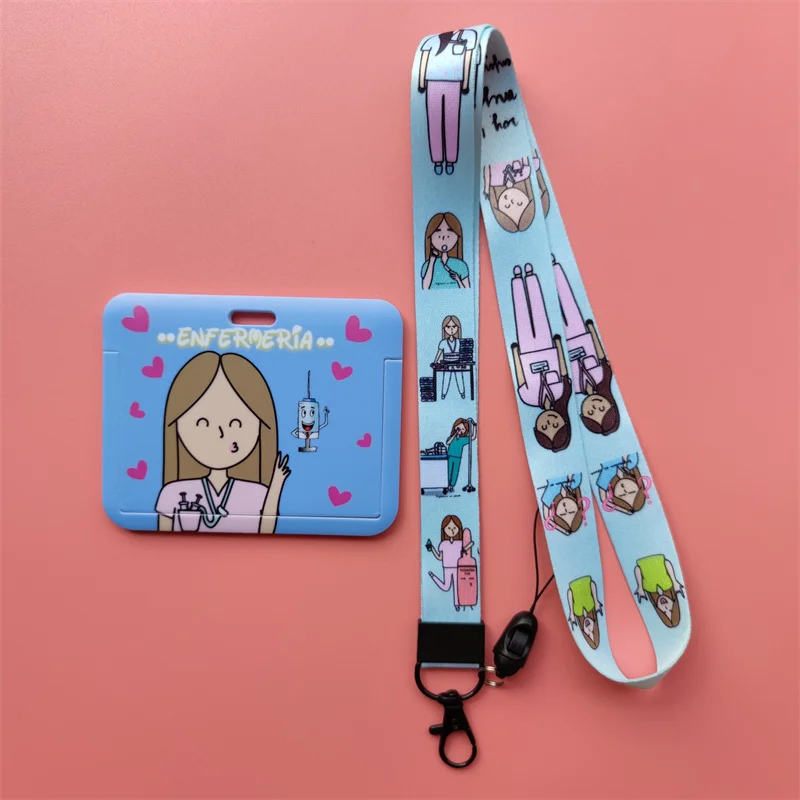 Arzt, Krankenschwester, horizontale Damen-Lanyards, Ausweishalter, Ausweishalter, zum Aufhängen von Seil, Lanyard, amüsantes Kartenetui, einziehbarer Clip – Detail 19